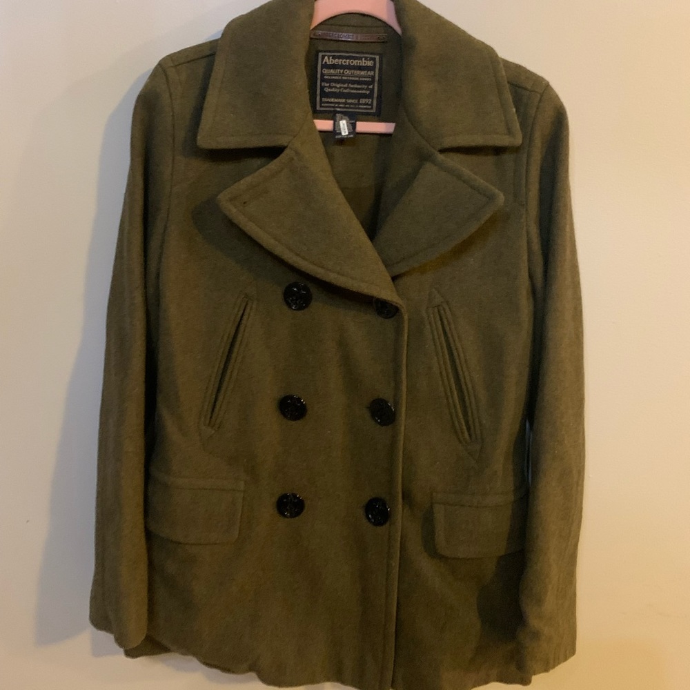 Abercrombie & Fitch Women's Olive Peacoat - Picture 2 of 9